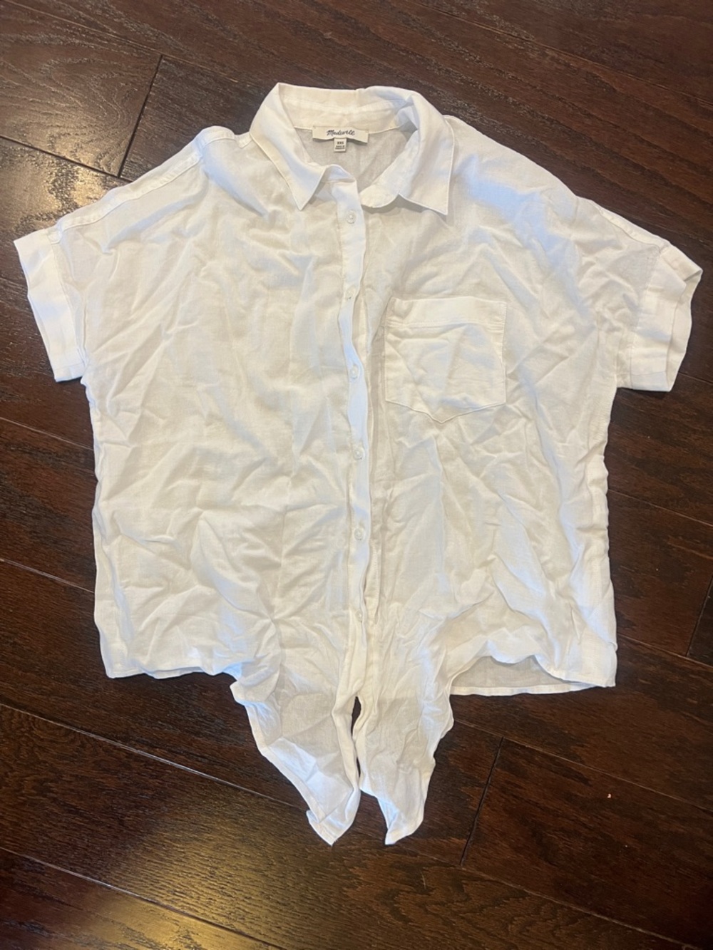 Madewell White Short Sleeve Button Shirt